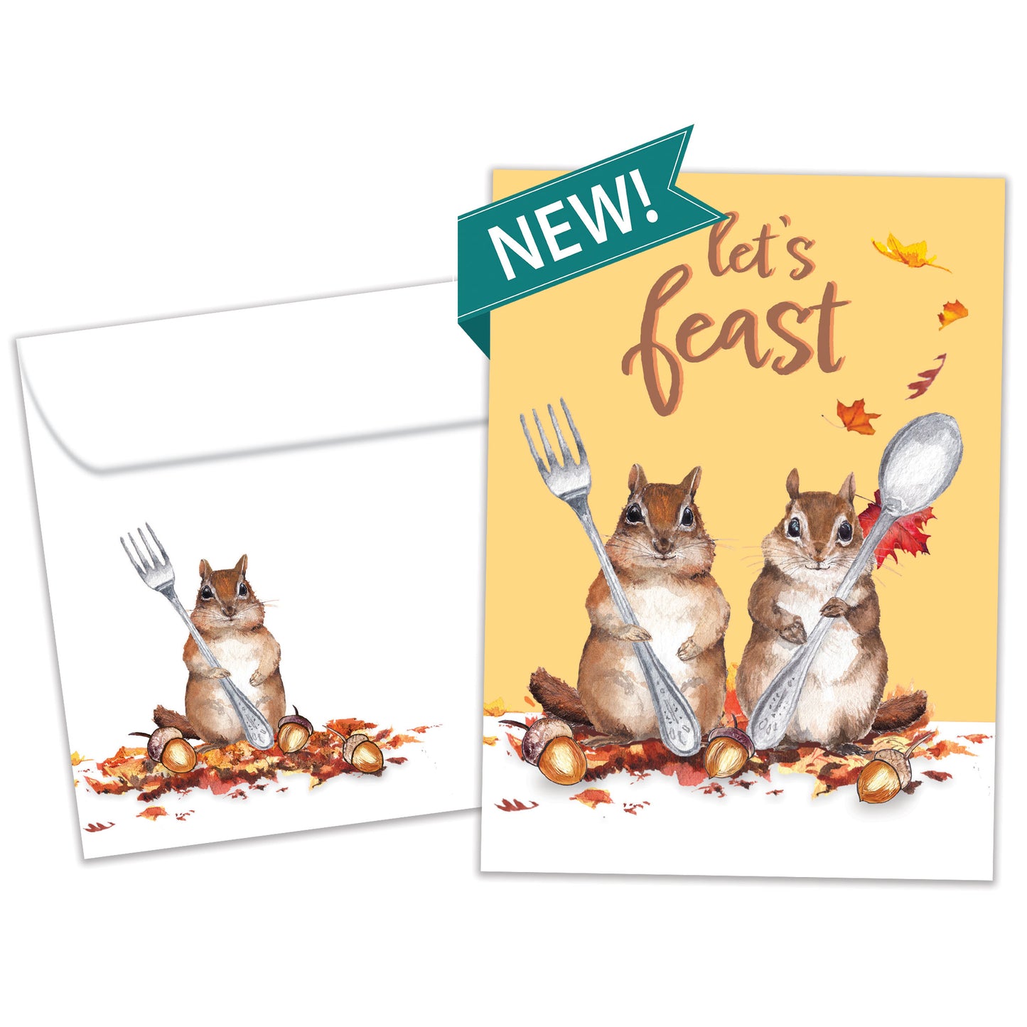 Hungry Chipmunks Thanksgiving Card