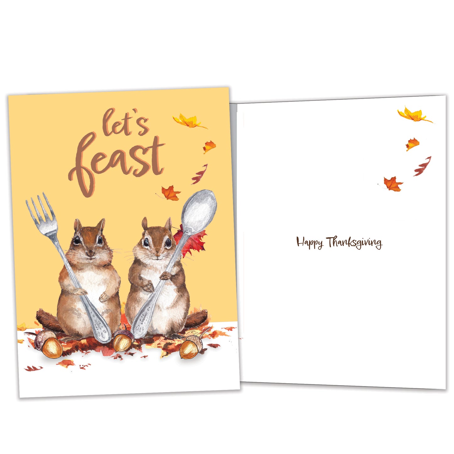 Hungry Chipmunks Thanksgiving Card