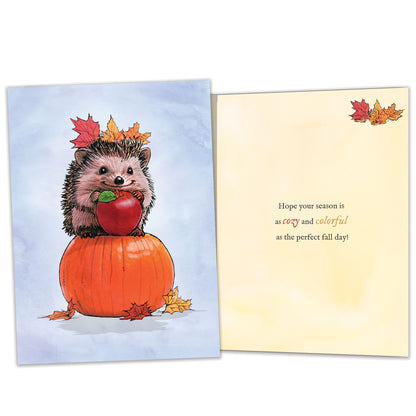 Autumn Hedgehog Thanksgiving Card