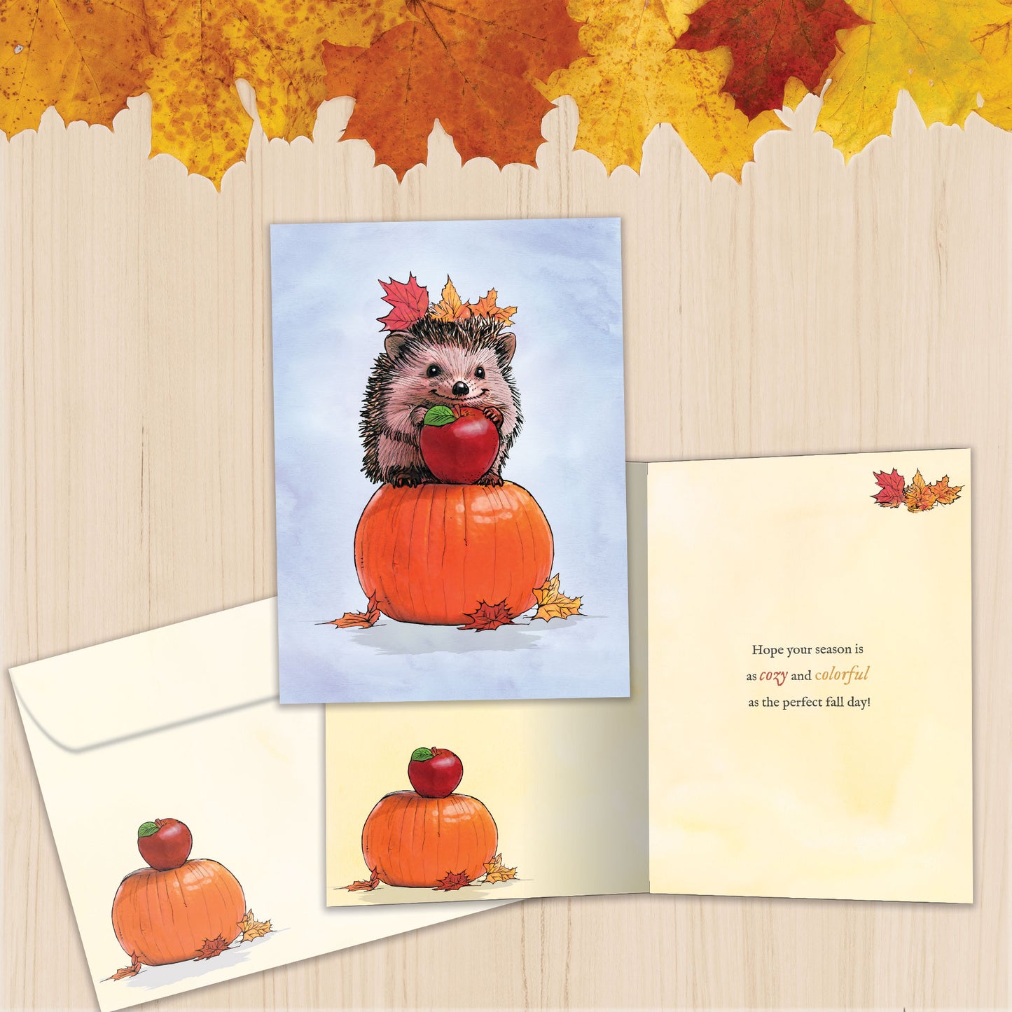 Autumn Hedgehog Thanksgiving Card