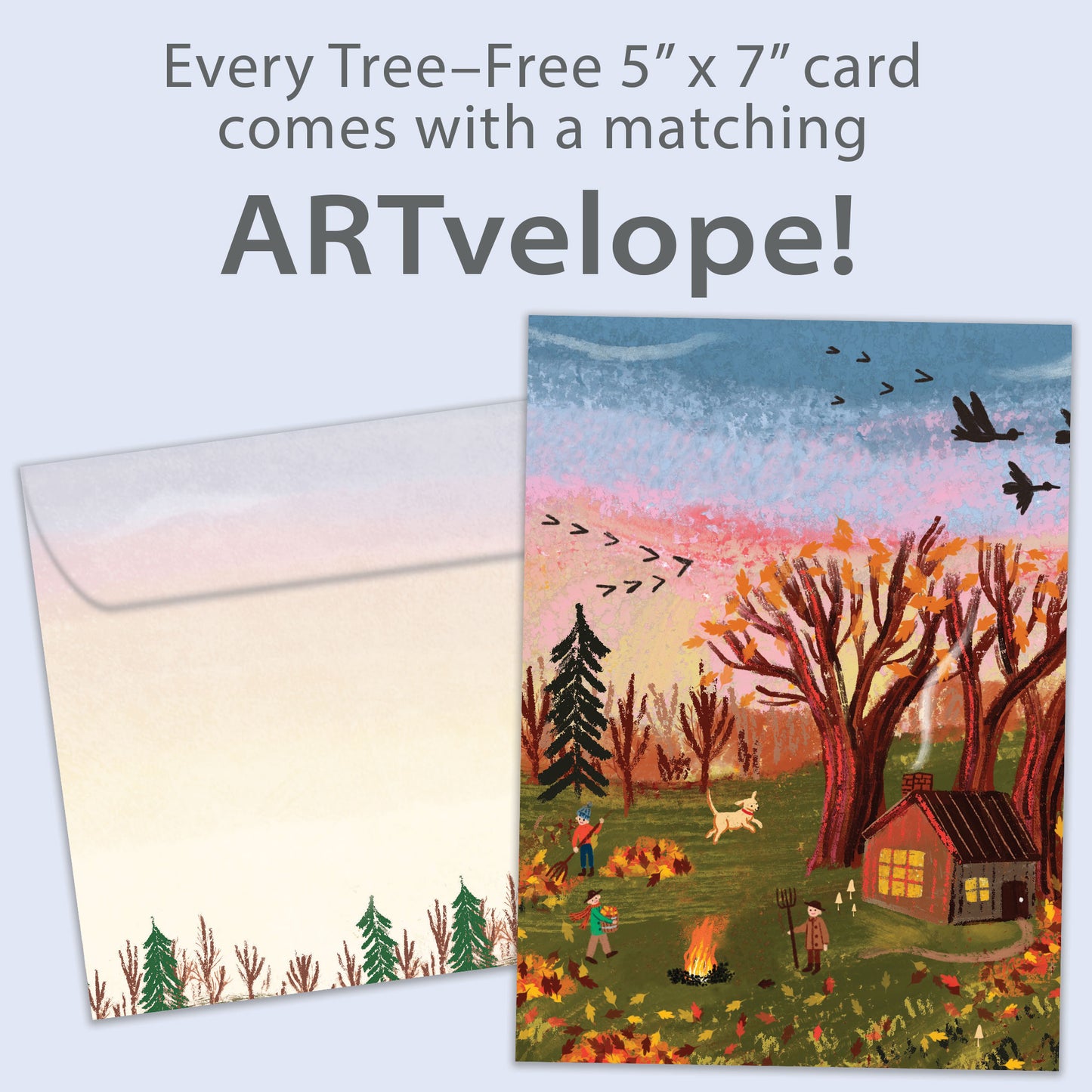 Falling Leaves Thanksgiving Card