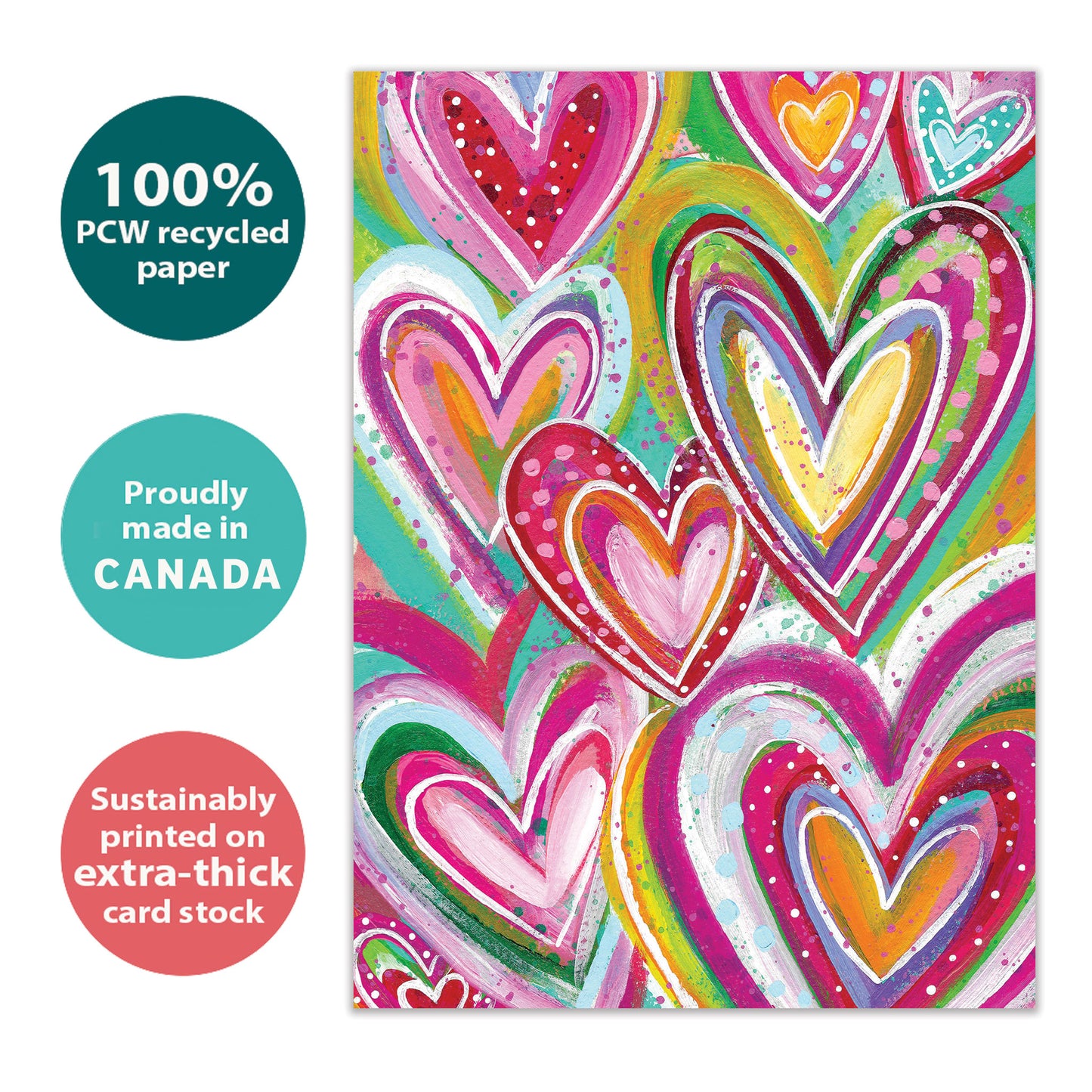Colorful Hearts Valentine’s Day Card