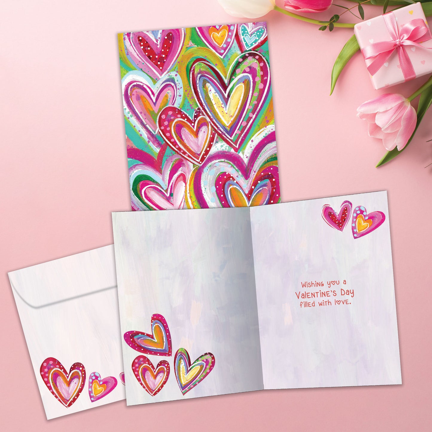 Colorful Hearts Valentine’s Day Card