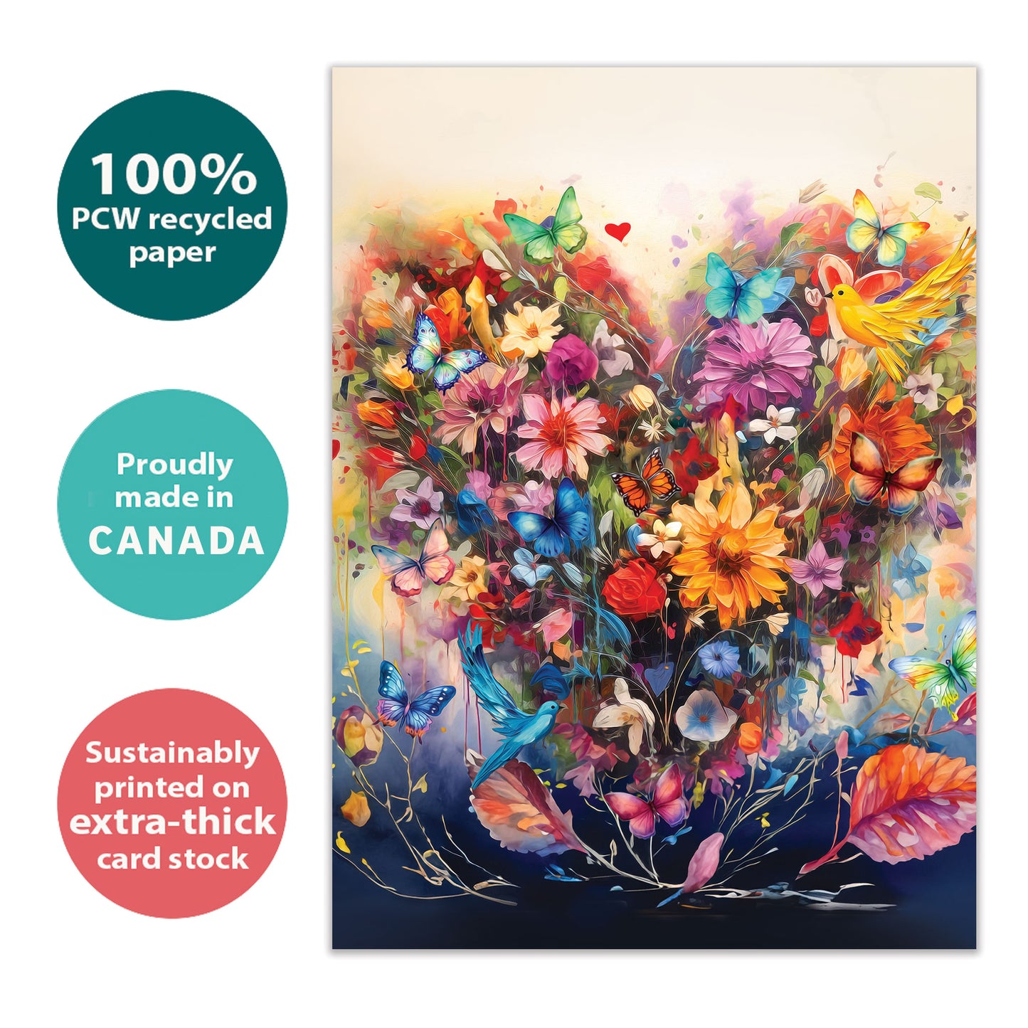 Flora Fauna Heart Valentine's Day Card