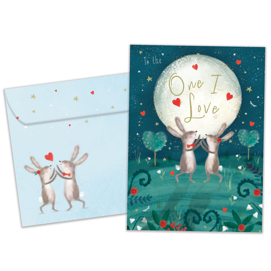 Loving Rabbit Dance Valentine's Day Card