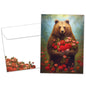 Floral Heart Bear Valentine's Day Card
