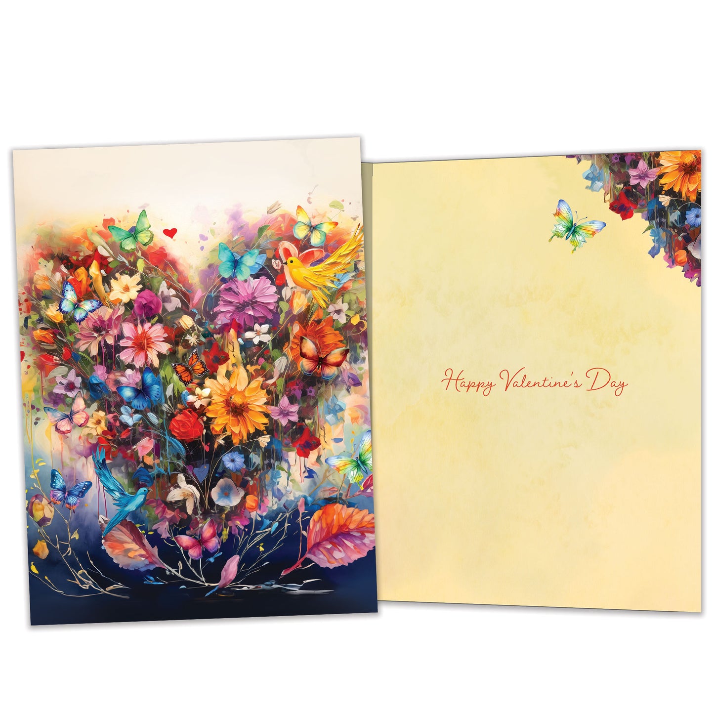 Flora Fauna Heart Valentine's Day Card