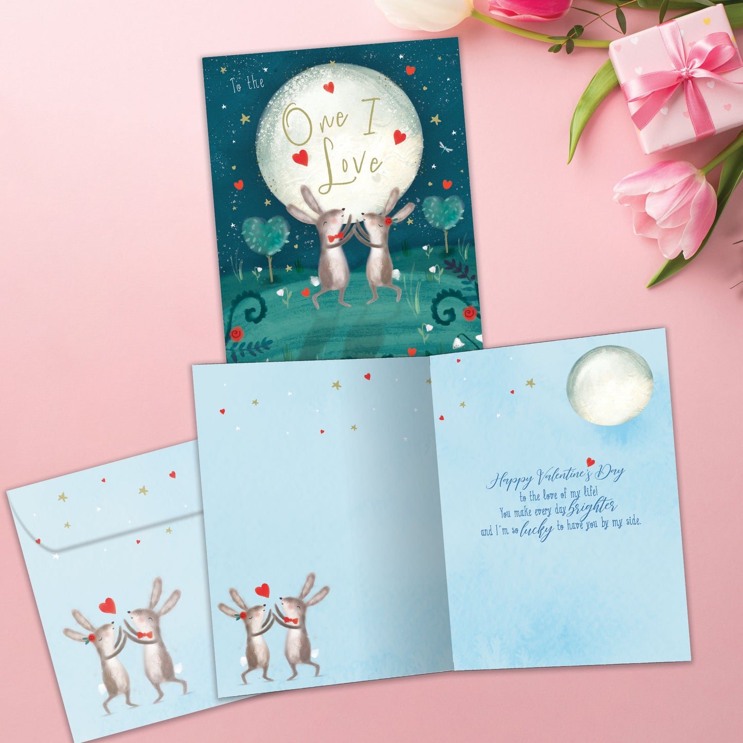 Loving Rabbit Dance Valentine's Day Card