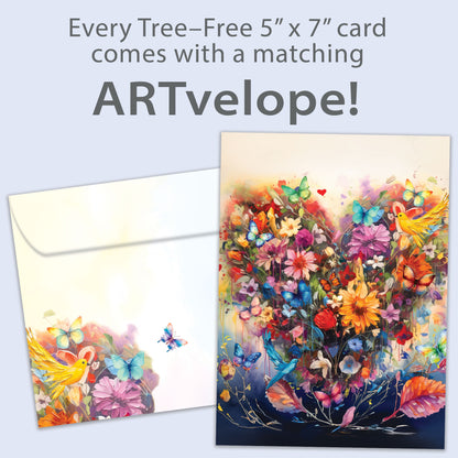 Flora Fauna Heart Valentine's Day Card