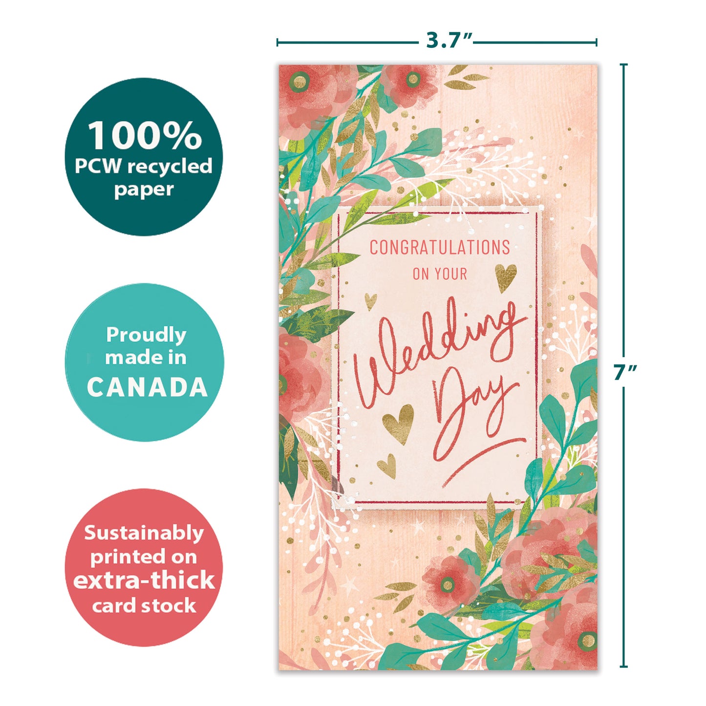 Happy Flowers Wedding Money Holder Card