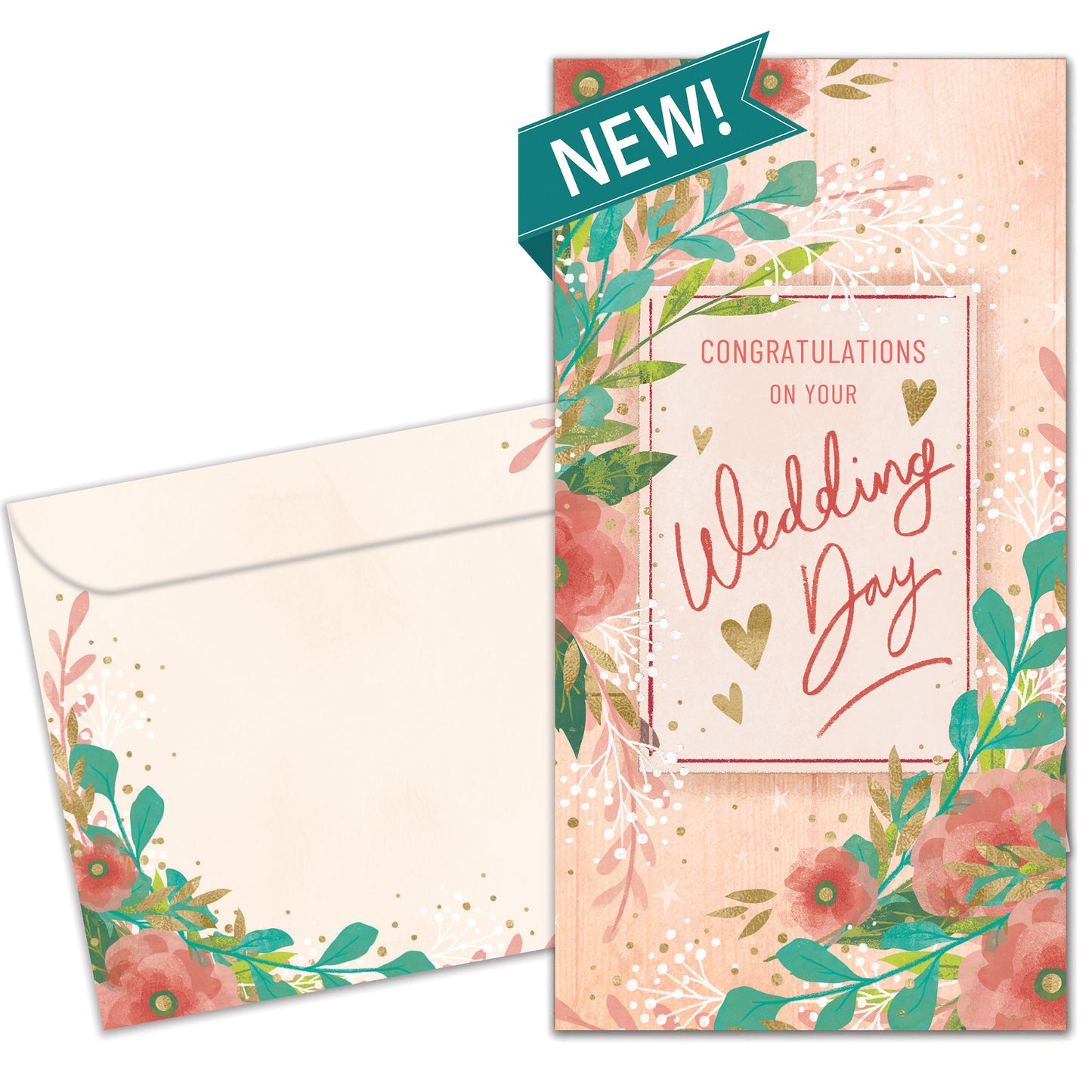Happy Flowers Wedding Money Holder Card
