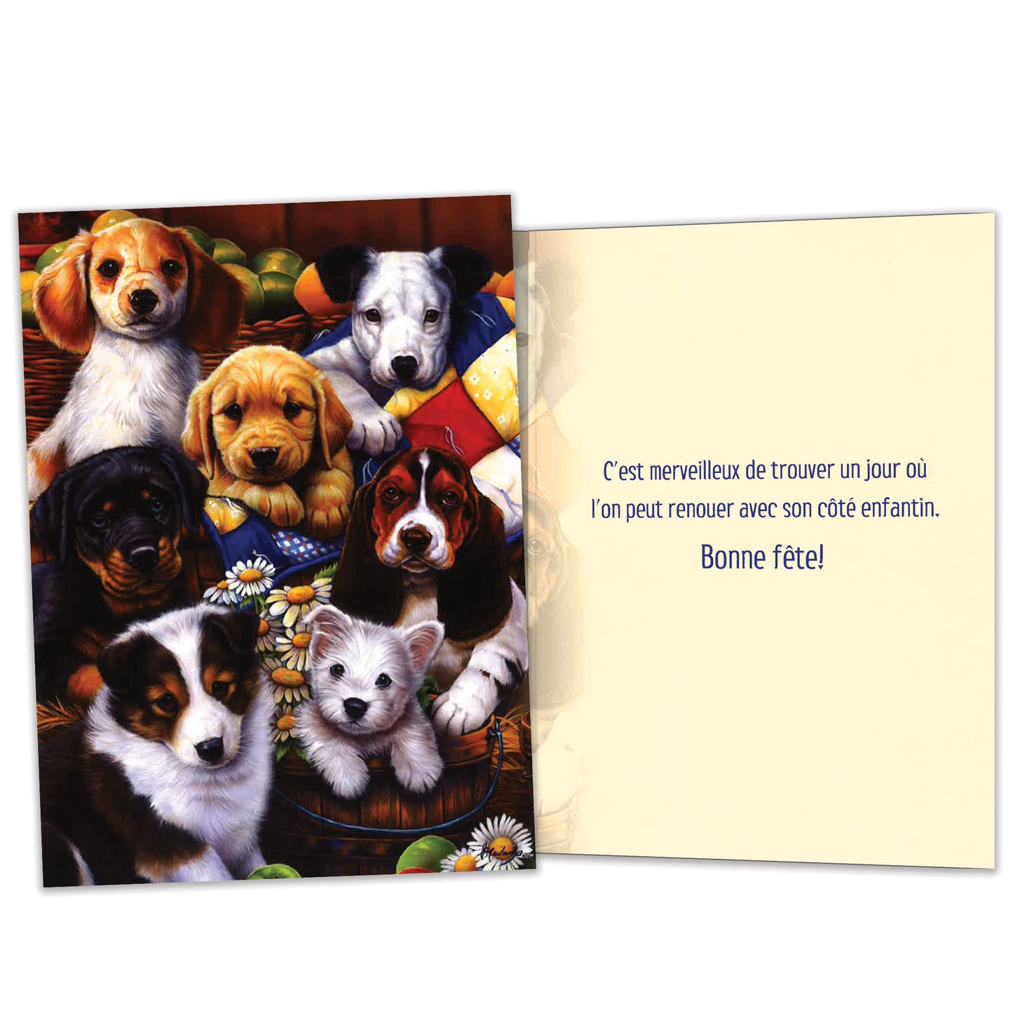 Carte bonne fête Chiens Amis