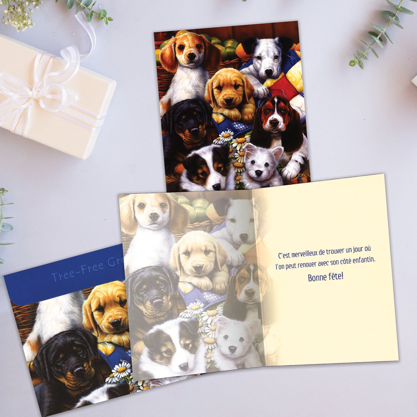 Carte bonne fête Chiens Amis