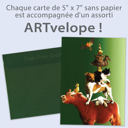 Carte bonne fête Pile d'animaux